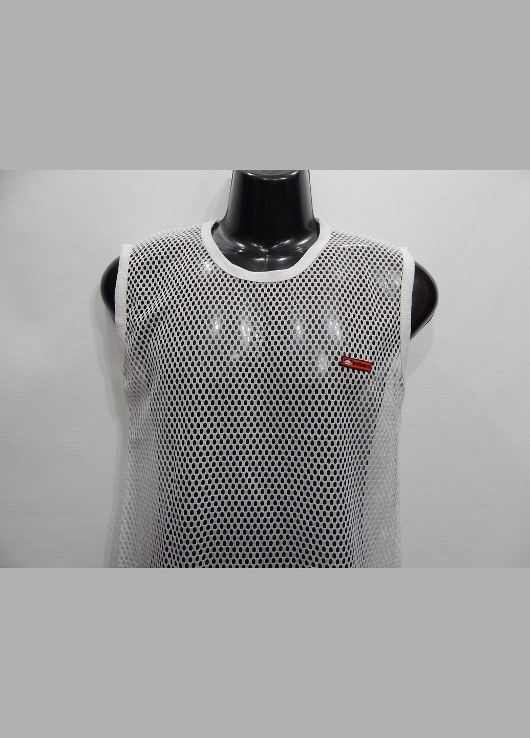 Белая мужская легкая футболка безрукавка сетка р.46 017мфс (подросток, рост 148 см) Ecko Unltd