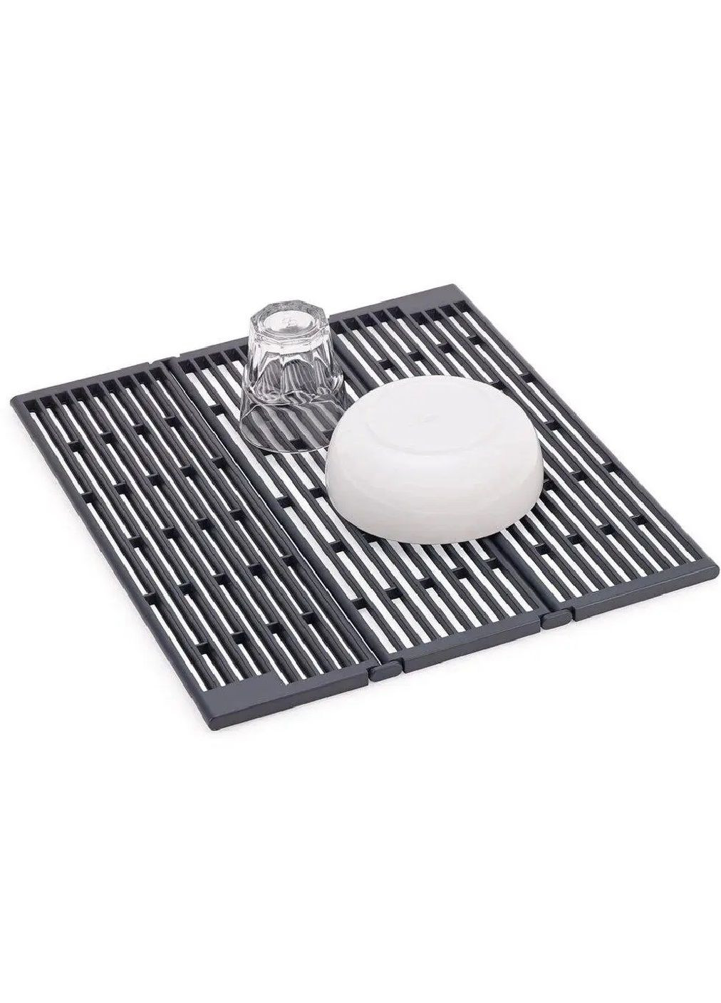 Складна сушарка решітка з нековзною основою на мийку раковину для сушіння посуду овочів фруктів 43×38,7×1,4 см (480812-Prob) Unbranded (344464791)