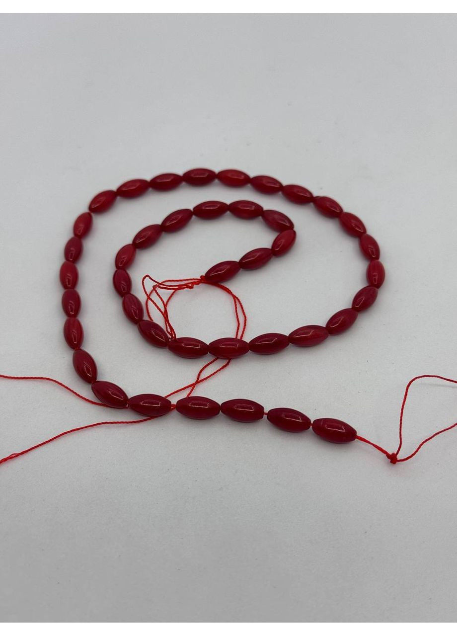 Корал на нитці без застібки 10*5 мм 40 см Червоний No Brand (351355807)