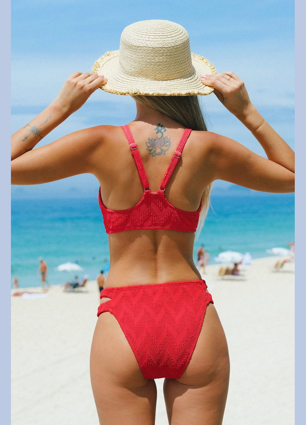 Красные купальные трусики однотонные CUPSHE