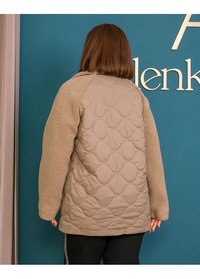 Кофейная демисезонная куртка 2038-1 Alenka Plus