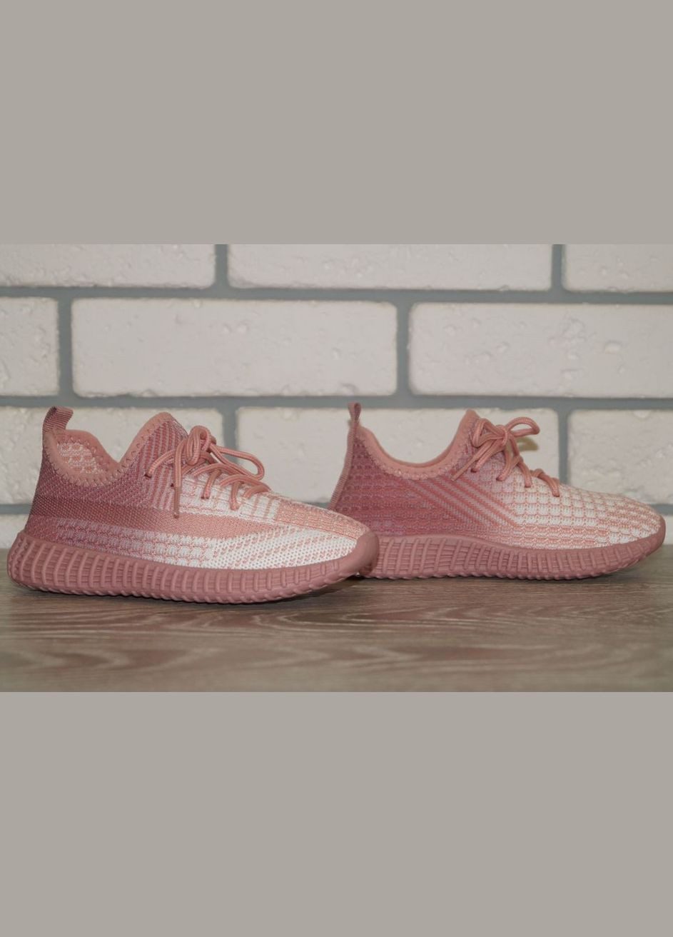 Розовые демисезонные кроссовки текстильные izi для девочки белые с розовым Blue Rama