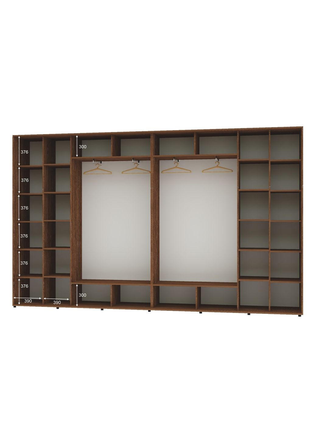 Шафа-купе чотиридверна 410*45*230 Дуб вінтаж 4 двері ДСП Алекса (360478695)