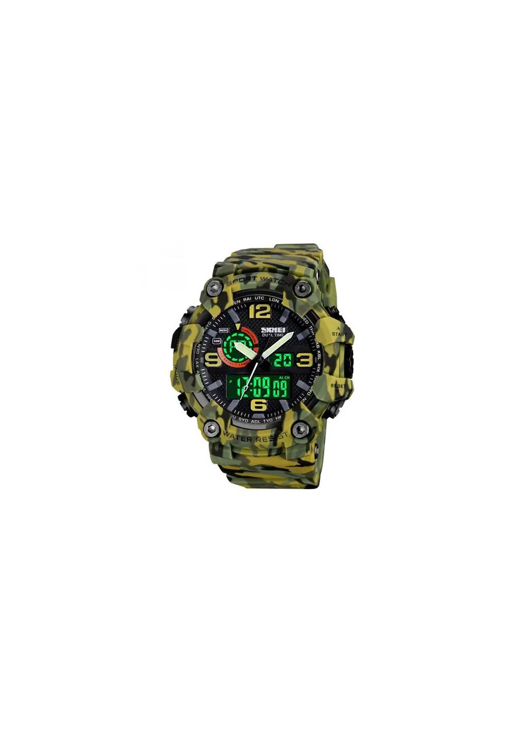 Часы наручные мужские SKMEI 1520CMGN CAMO GREEN, часы военные мужские, для военнослужащих. Цвет: камуфляж No Brand (359474321)