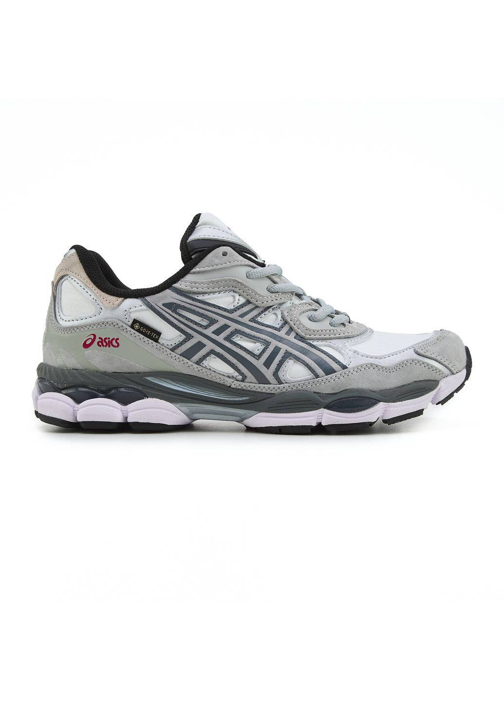 Сірі Осінні кросівки чоловічі asics gel-nyc white steel grey gore-tex асікс гель нюк No Brand
