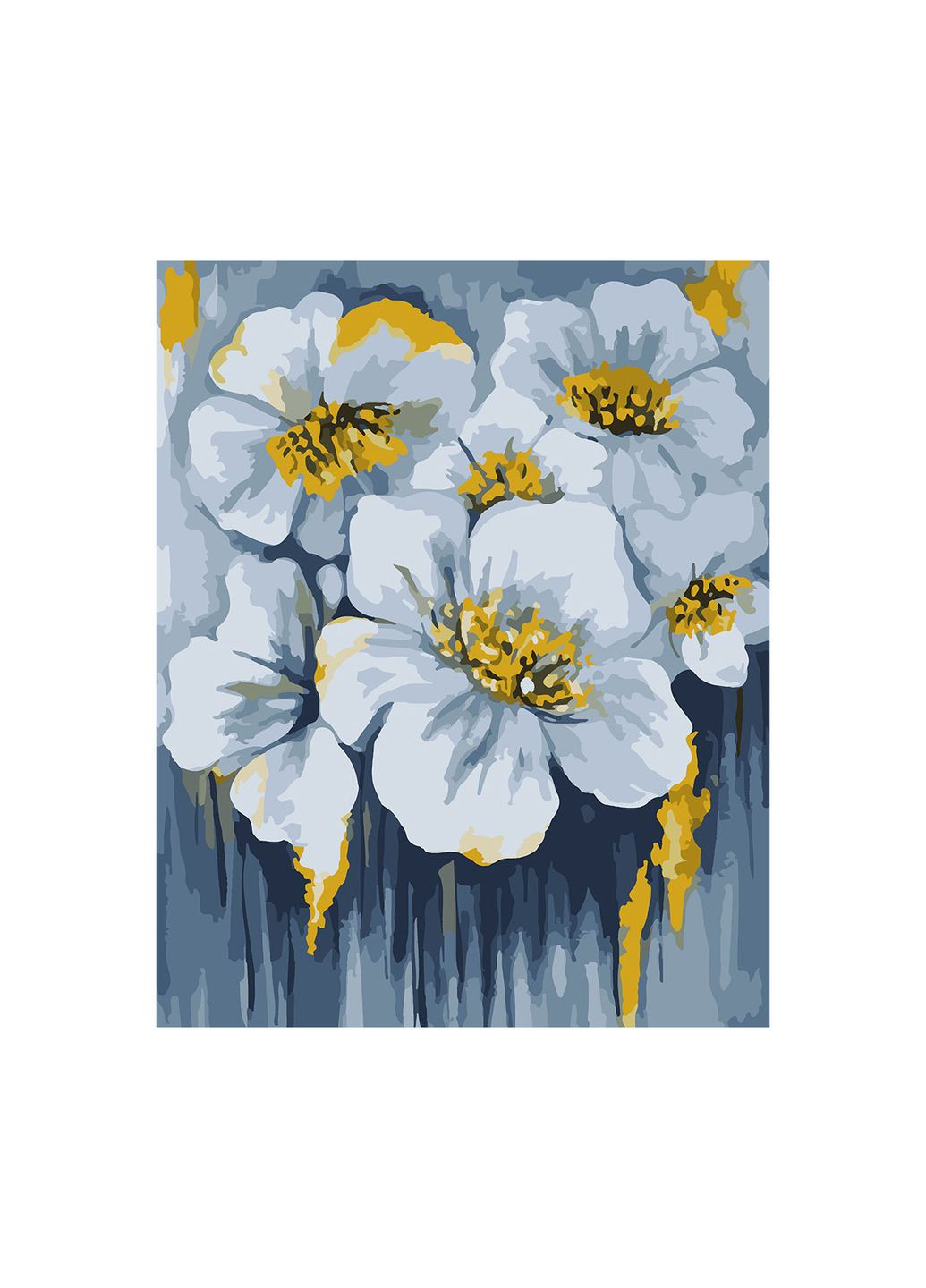 Картина по номерам 40х50 Голубые цветы в золоте Santi (284121694)