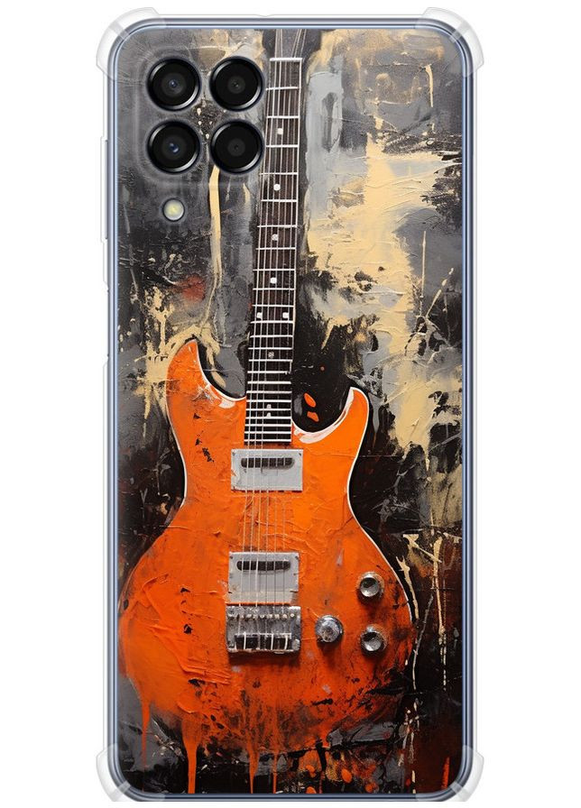 Силіконовий протиударний с посиленими кутами чохол 'Чохол Помаранчева гітара' для Endorphone Samsung Galaxy M33 M336B (278772655)