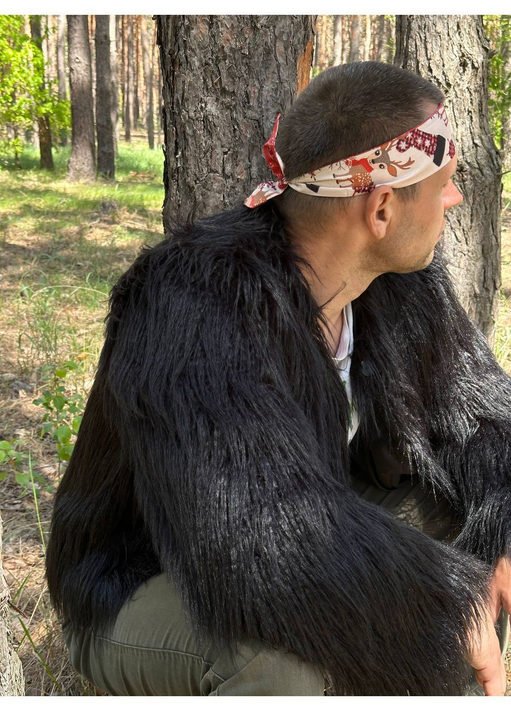 Шуба из искусственного меха лама чёрная No Brand (364122656)