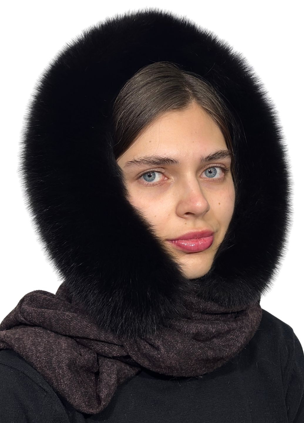 Женский меховой капюшон из натурального меха лисы Меховой Стиль Елизавета (365642669)