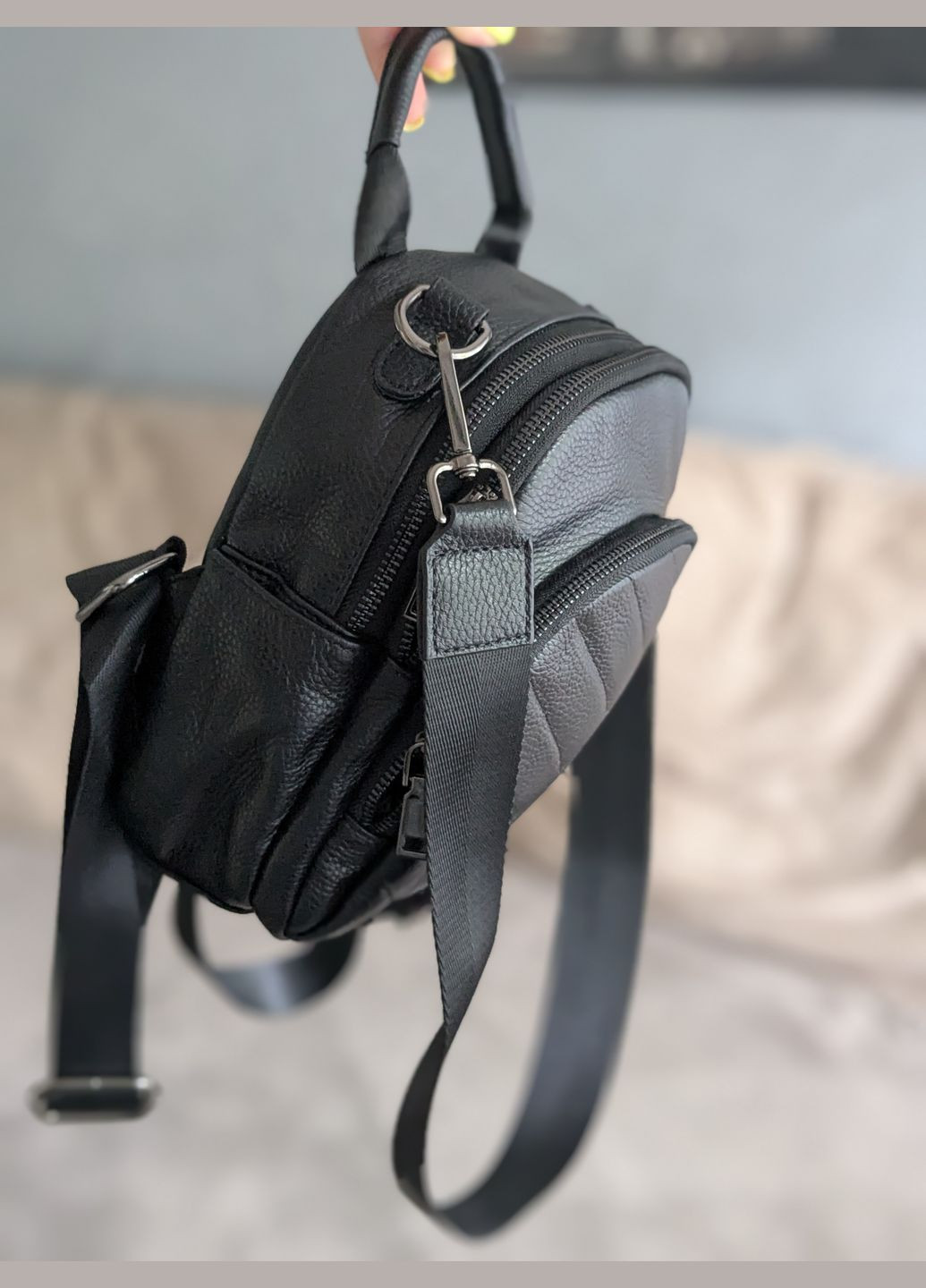 Шкіряний сумка-рюкзак міні Vishnya (346818695)