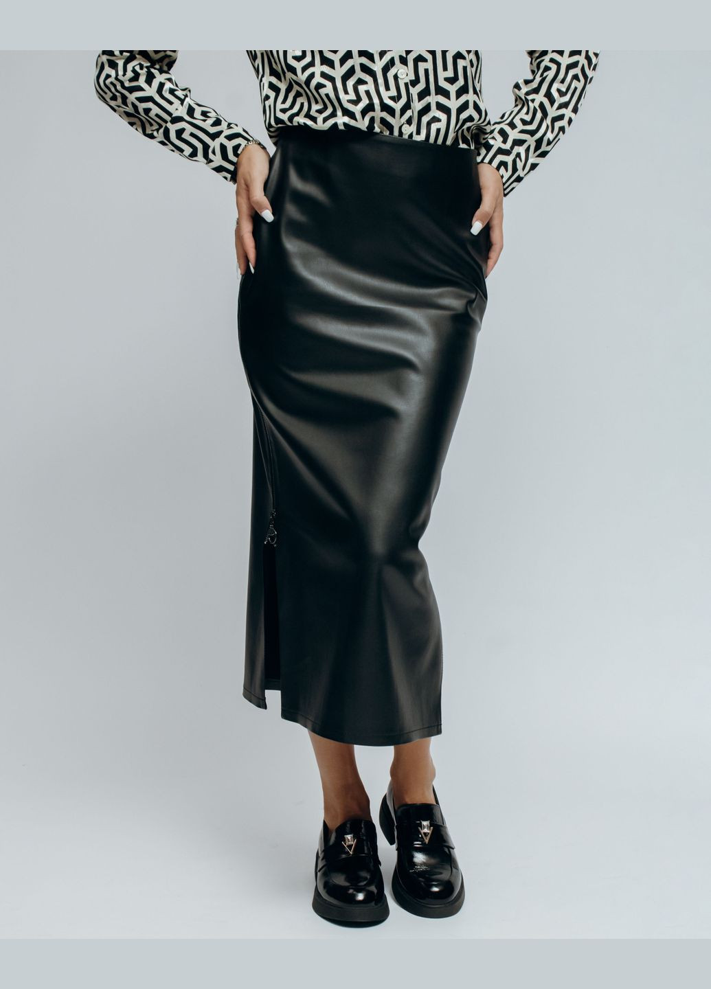 Спідниця довга шкіряна чорна RED EXP. (305573491)