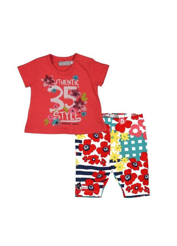 Красный комплект: футболка и леггинсы Boboli