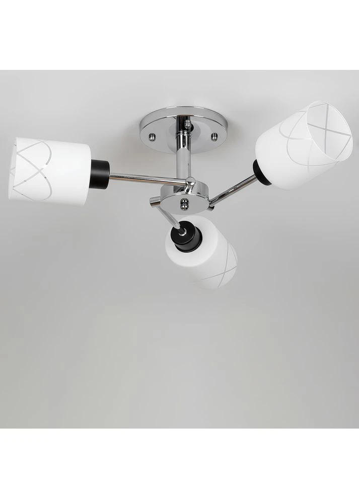 Люстра стельова SH-20513/3 CR+BK 370*300*160 E27 хром + чорний, плафони білі Light House (390080586)