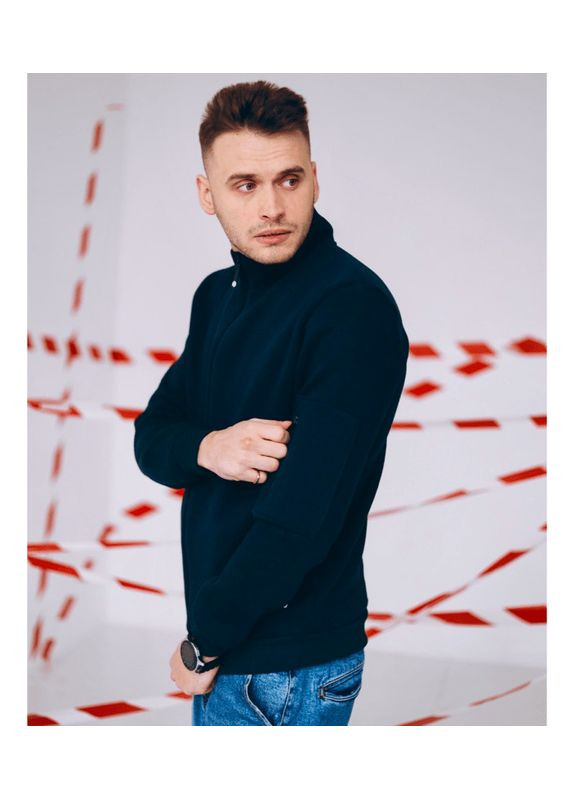 Тепла кофта на замку з накладною кишенею на рукаві Hector (306614549)