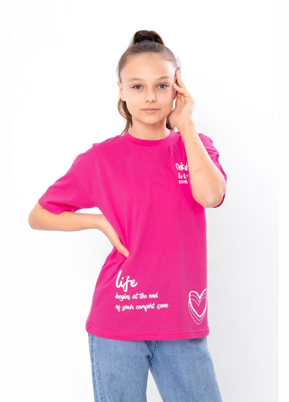 Малиновая летняя футболка для девочки (подростковая) Носи своє