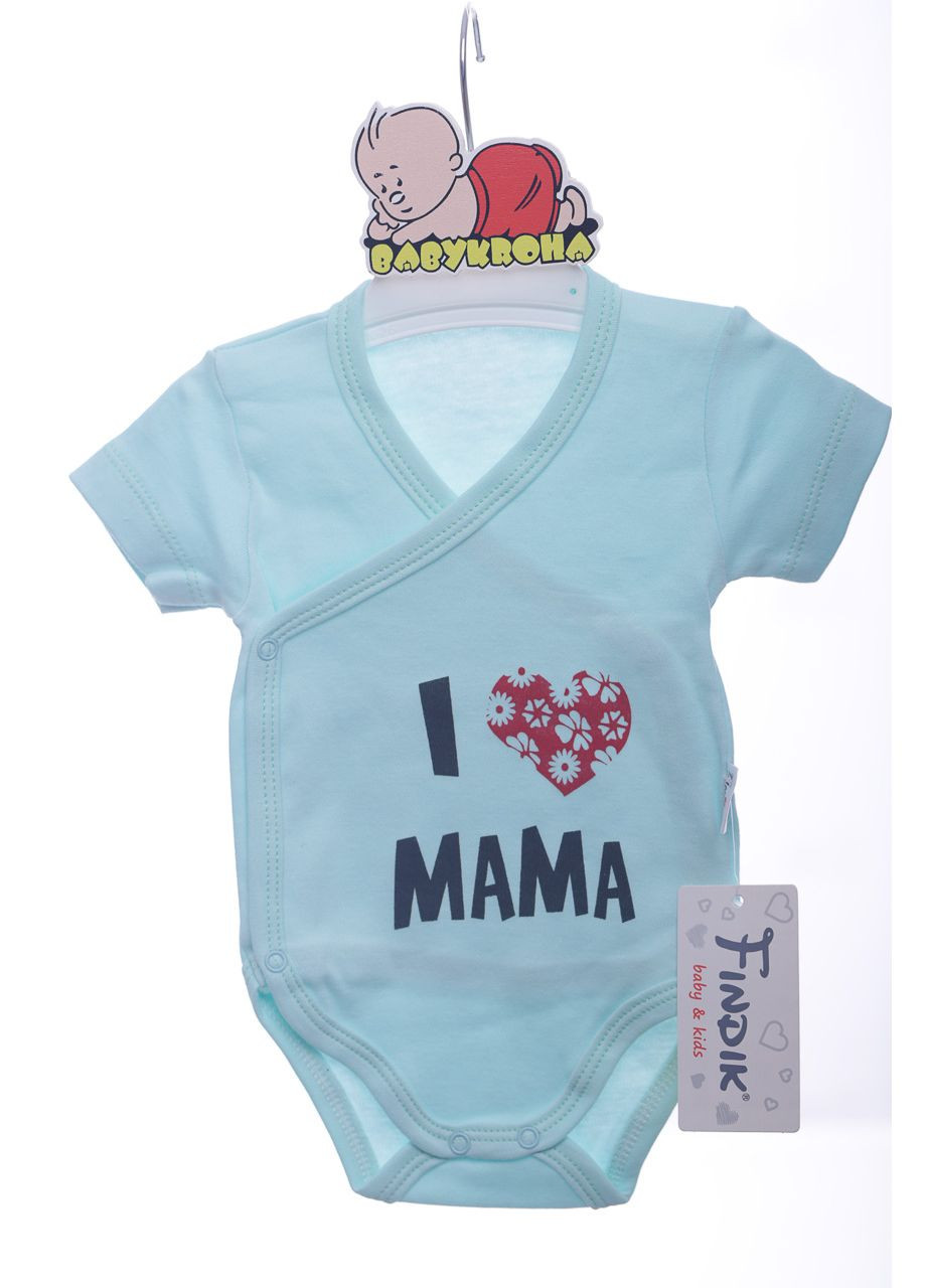 Боді з коротким рукавом на кнопках інтерлок I love Mama 62 см (42980) findik (296193186)
