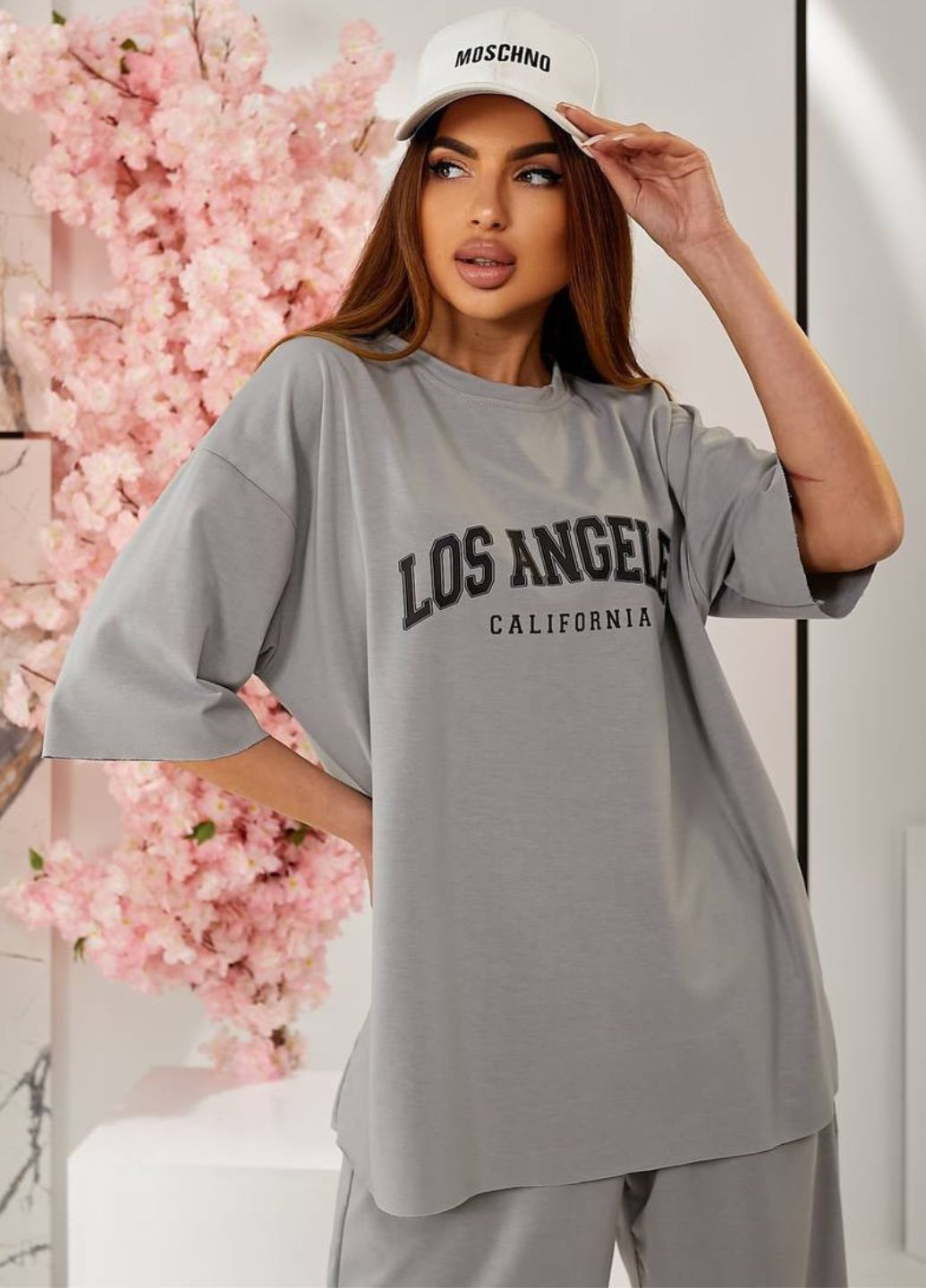 Базовий повсякденний літній оверсайз костюм двійка: футболка з написом + шорти з кишенями Tik-Tak (329958799)