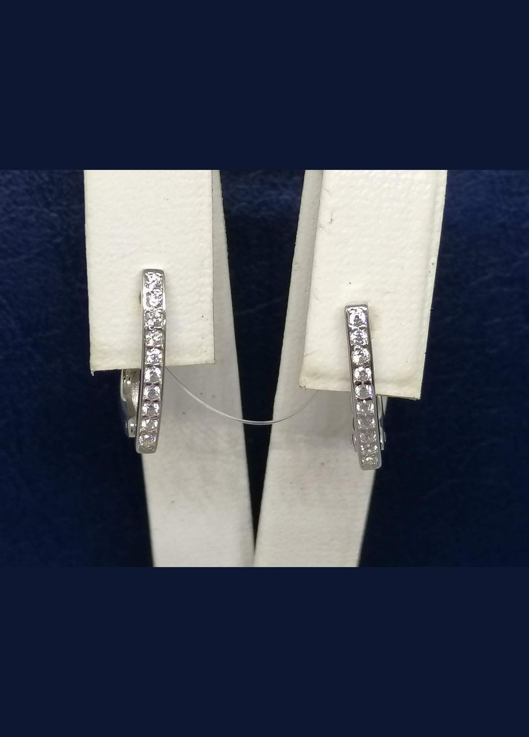 Срібні сережки з фіанітами. 90200110 Qvaliz (278315245)