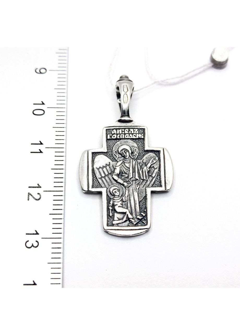 Крестик ангел хранитель серебро 925° 4,02г. личный оберег чернение (3547) Elis-s (365878321)