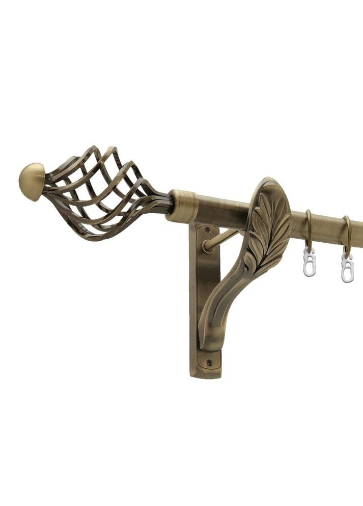 Карниз Арезо металлический однорядный ретро гладкая труба Антик 25 мм 300 см (4224636) ORVIT (300845678)