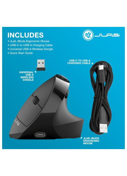 Мишка (IEUMJBERGORBLK82) JLab JBuds Vertical Ergonomic Wireless Black (366697715)