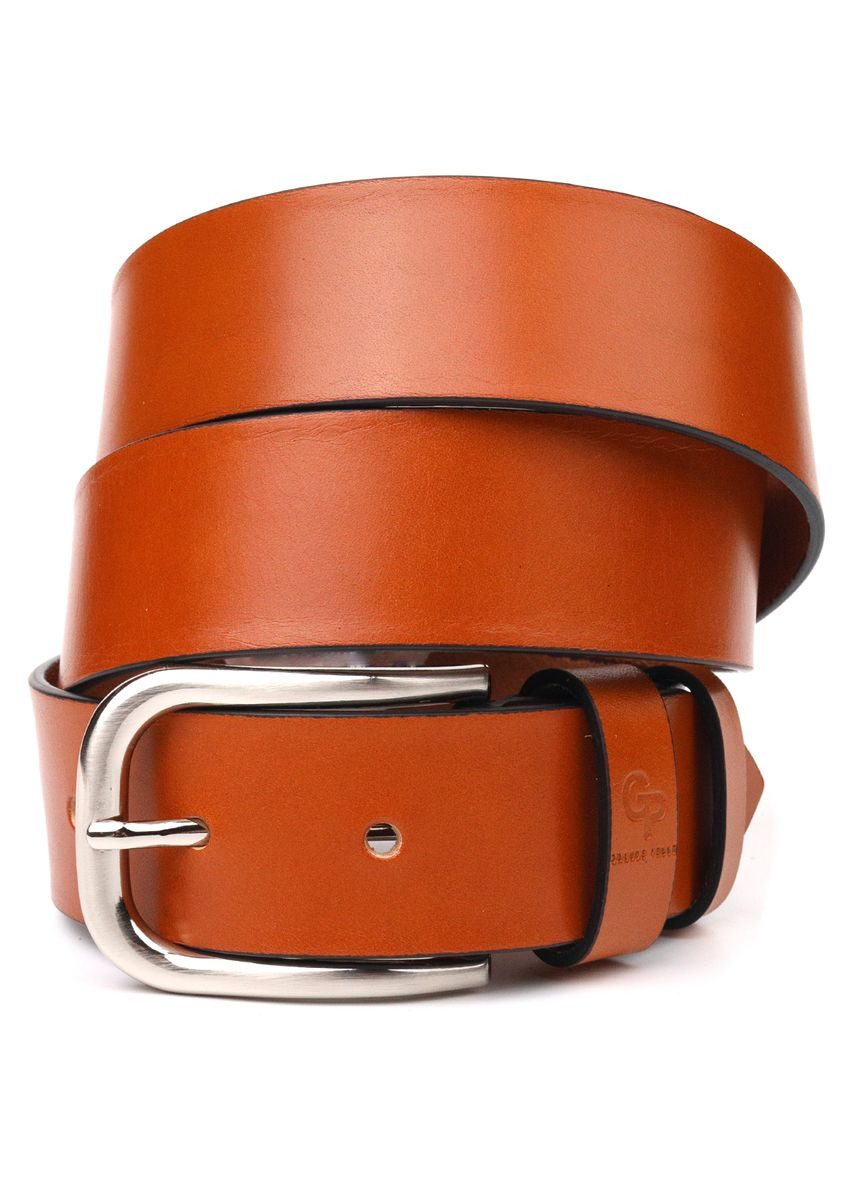 Якісний ремінь для чоловіків з натуральної шкіри 21472 Рудий Grande Pelle (338421665)