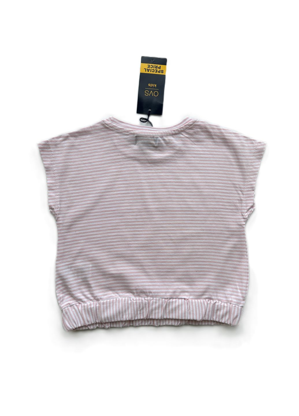 Пудровий літній комплект костюм для дівчинки футболка пудрова 2000-9 + велосипедки рожеві 2000-10 (104 см) OVS