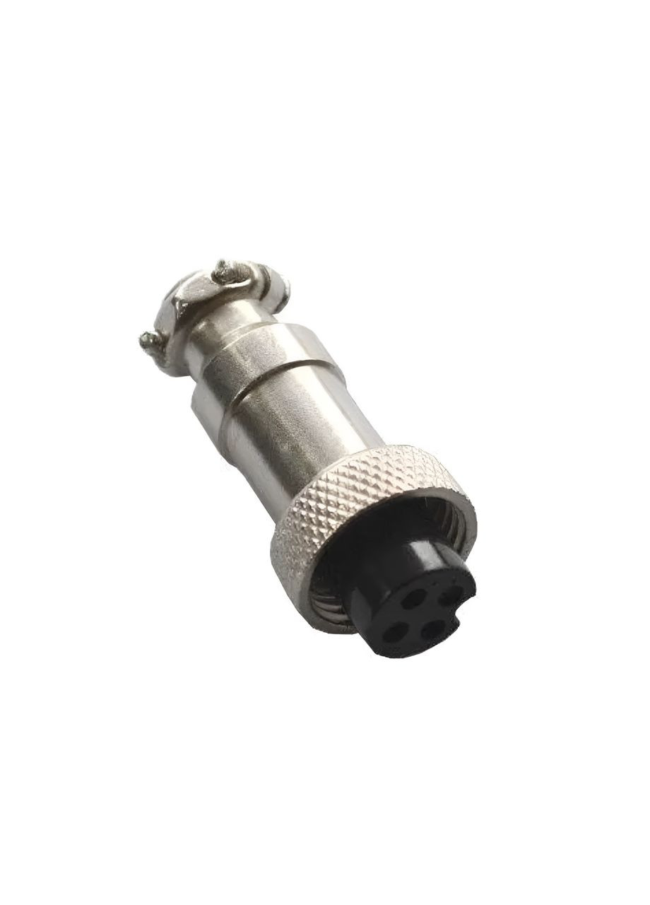 Роз'єм циліндричний зʼєднувальний GX12-12M-4A, 4 pin, розетка NanoConnect (317253257)
