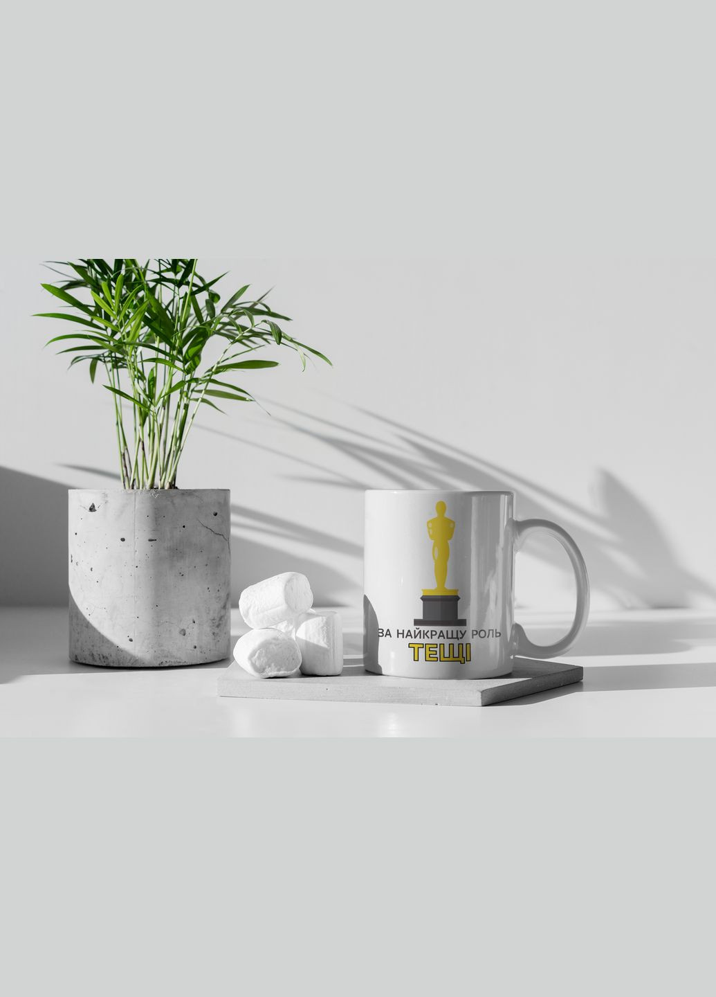 Чашка керамічна з принтом "За найкращу роль Тещі" 330 мл, біла No Brand (324263249)