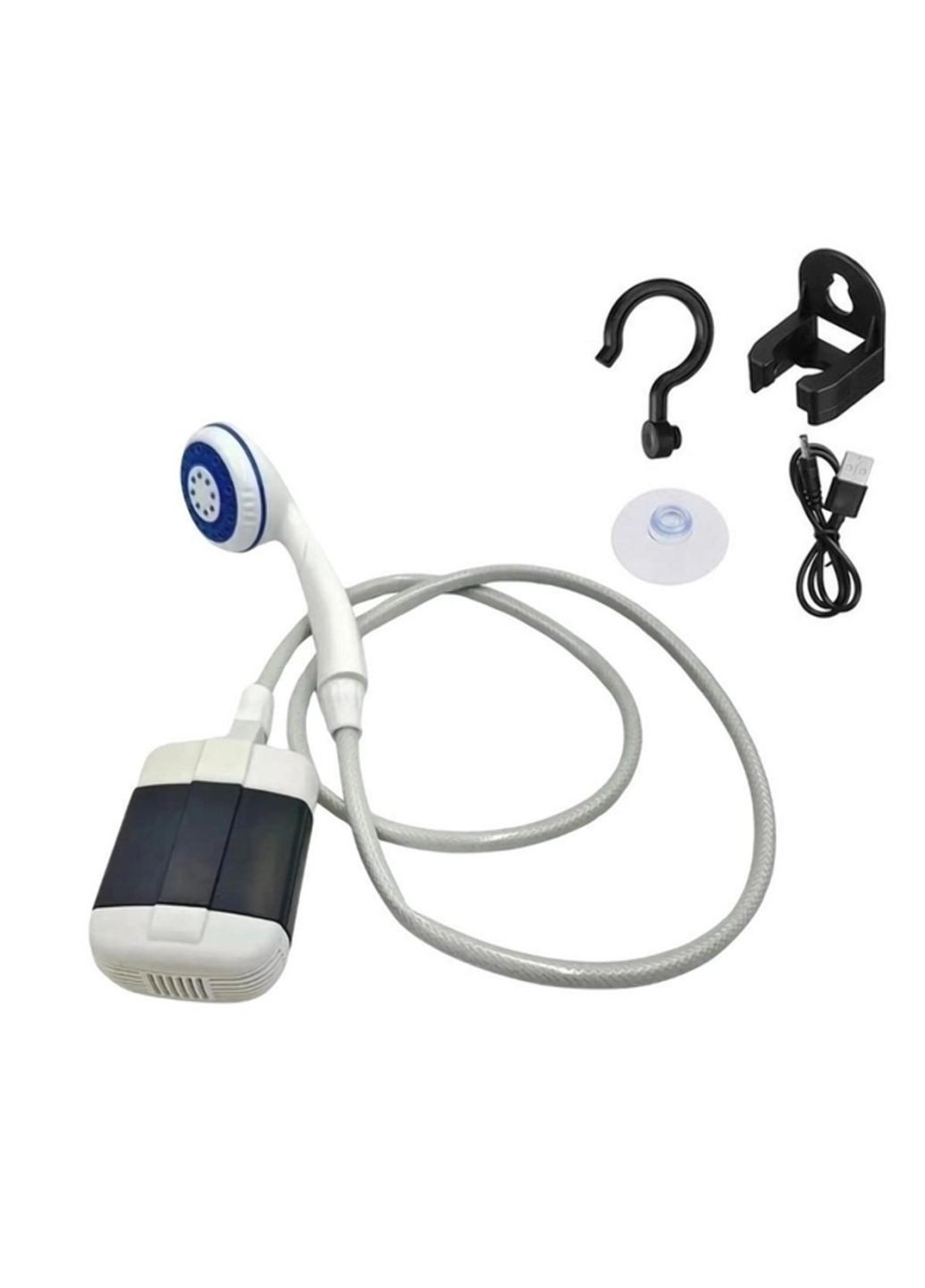 Душ портативний з насосом з акумулятором та USB зарядкою Білий More Portable Outdoor Shower (301939202)