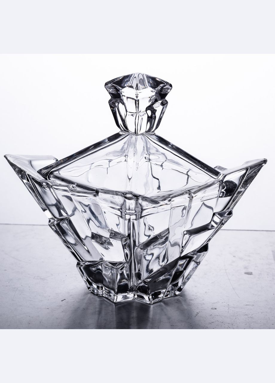 Сахарница с крышкой 16×16×19 см ваза Сахарница квадратная стеклянная HP-4-119 Yiwu (329375903)