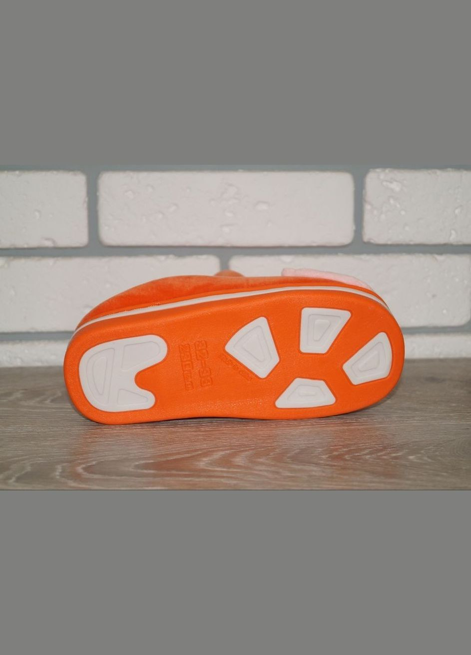 Оранжевые тапочки для девочки с милым котиком оранжевые Lion с аппликацией, с вышивкой