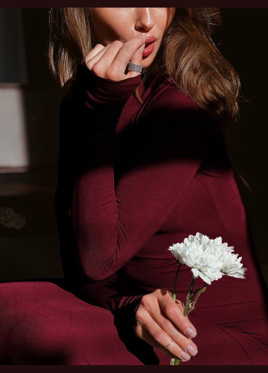 Бордова коктейльна, ділова, повсякденний, кежуал, вечірня жіноча сукня силуетна No Brand