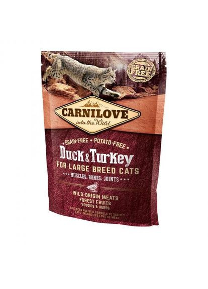 Сухой корм Cat Large Breed для кошек больших пород, утка и индейка, 400 г Carnilove (362702356)