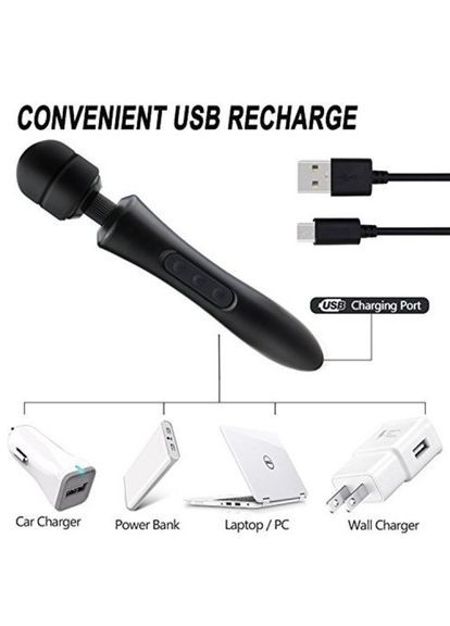 Вибратор микрофон мощный вибромассажер Black Magic Wand на аккумуляторе в стиле Hitachi для клитора и массажа Lovetoy (303883512)