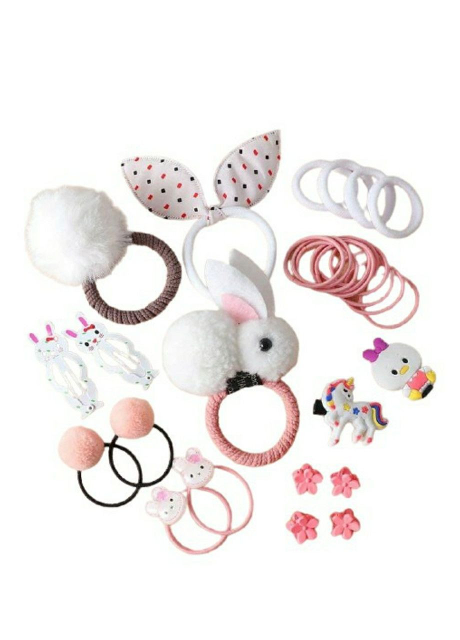 Набір дитячих шпильок гумок прикрас подарунок для дівчаток Білий заєць PRC (264913965)