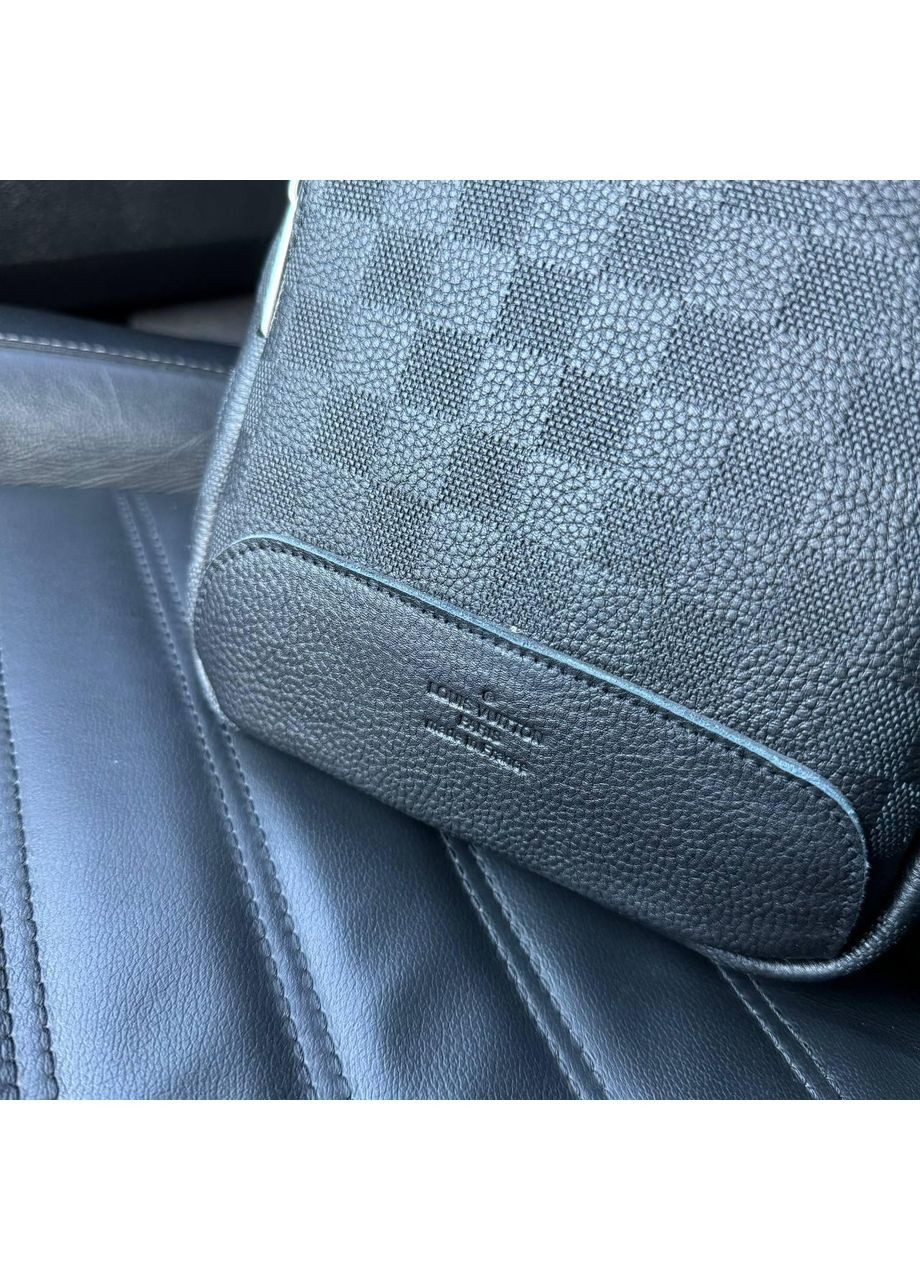 Чоловічі шкіряні сумки бананка з тисненням чорна ProDobro (363259809)