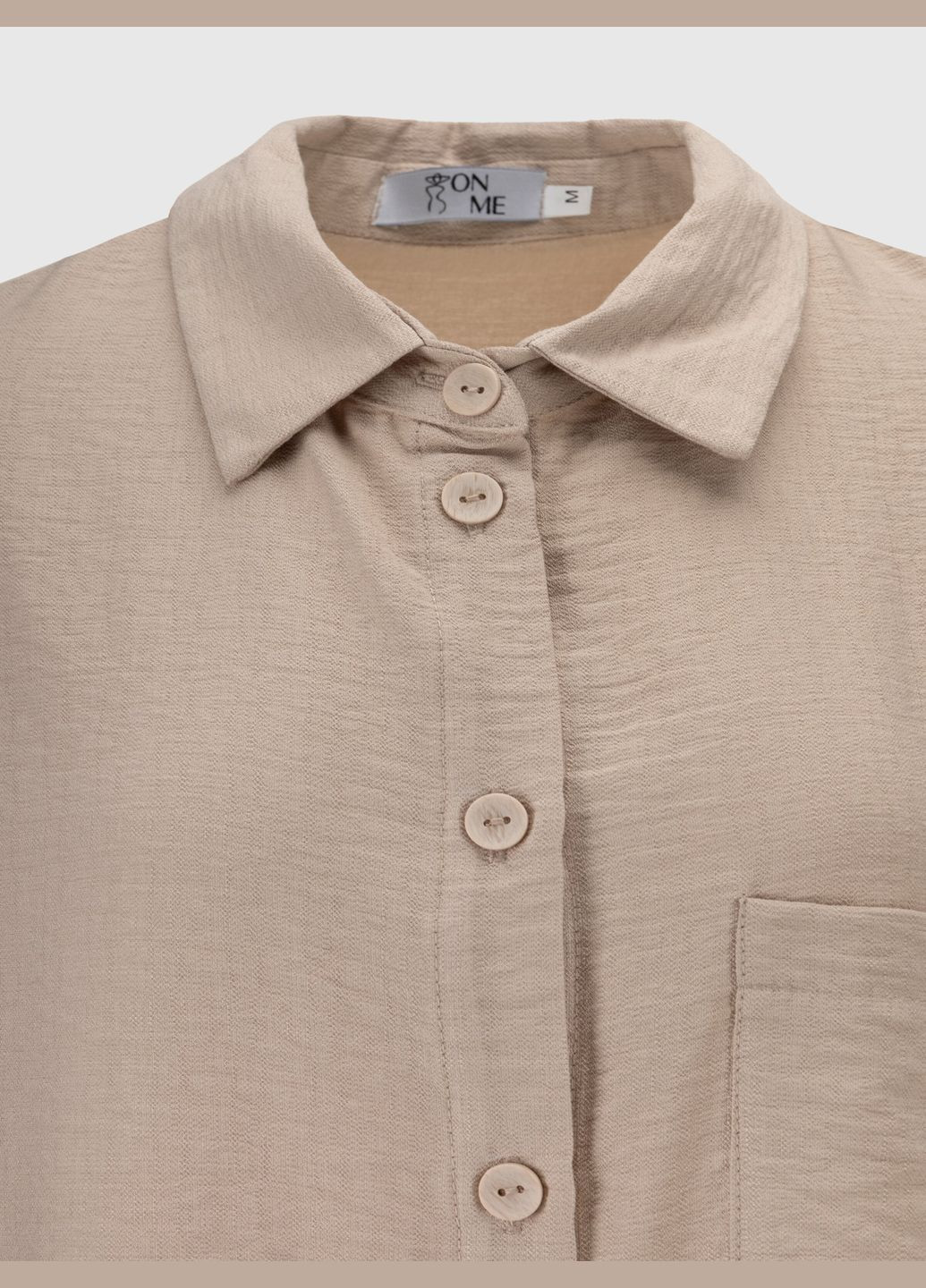 Бежевая повседневный рубашка однотонная On me