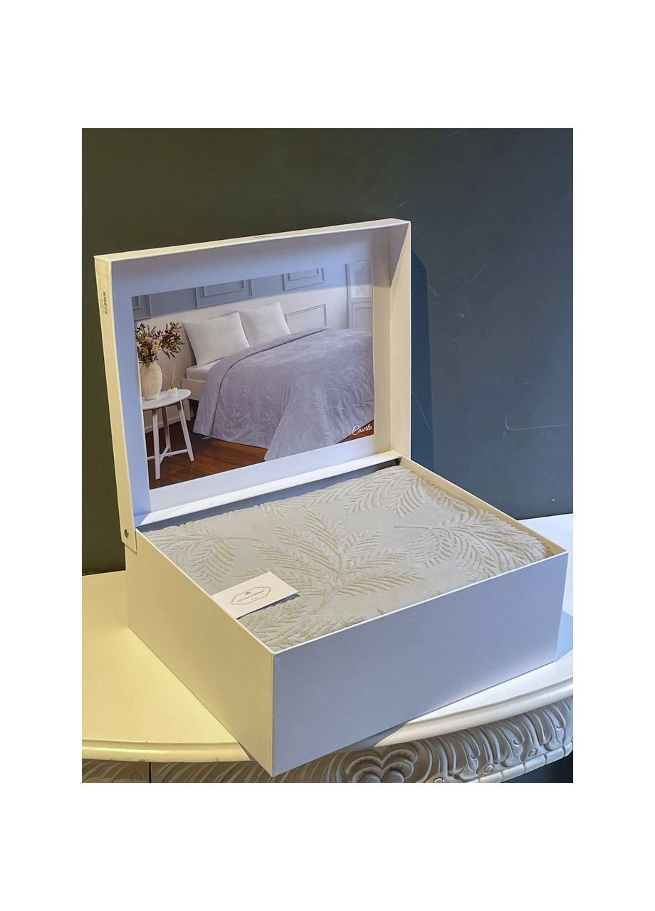 Махрове покривало Caserta gri 220x240 євро Tivolyo Home (365549202)