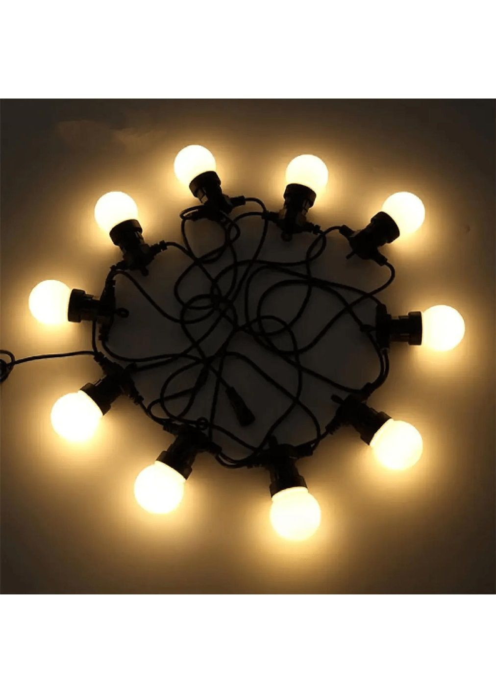 Світлодіодна гірлянда на вікно ялинку з роботою від мережі з'єднувачем лампочками 10 штук 10 м (478692-Prob) Тепла біла Unbranded (308796849)