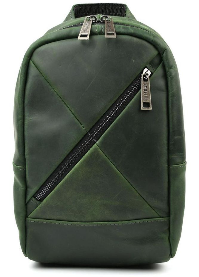 Сумка слинг через плечо мужская кожаная для телефона и для документов средняя Зеленый 40674 TARWA (361348806)