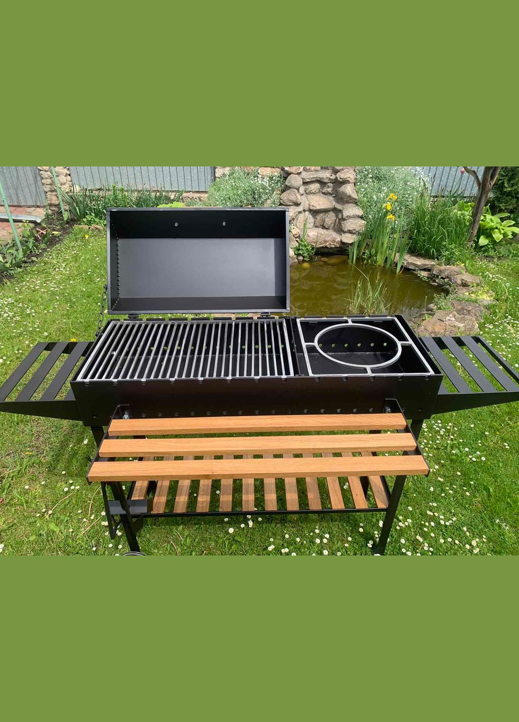 Мангал-гриль 5 мм посилений з підставкою під казан на 13 шампурів No Brand 414С (328597250)