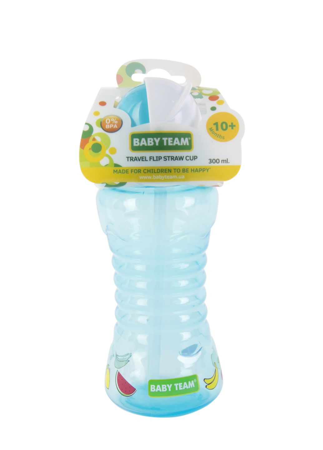 Поїльник для подорожей, з трубочкою, від 10 міс., 300 мл, блакитний () Baby Team 5005_голубой (328397930)