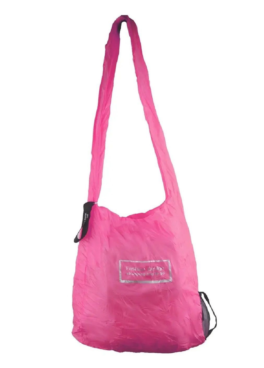 Складная компактная сумка шопер с длинной ручкой на плечо пластиковым контейнером для складывания сумки (481806-Prob) Розовая Unbranded (366523686)