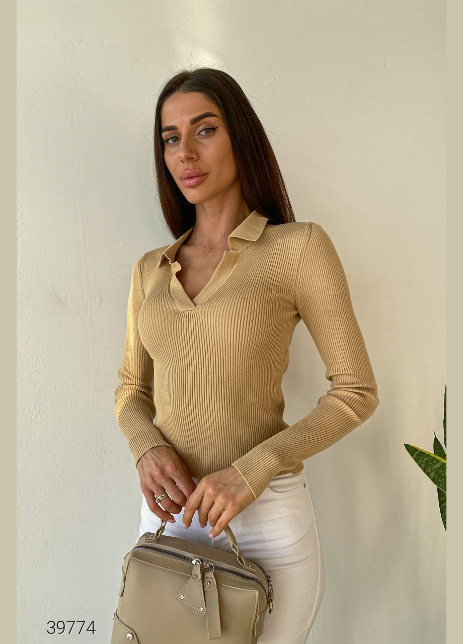 Светло-коричневый демисезонный джемпер женский джемпер Liton