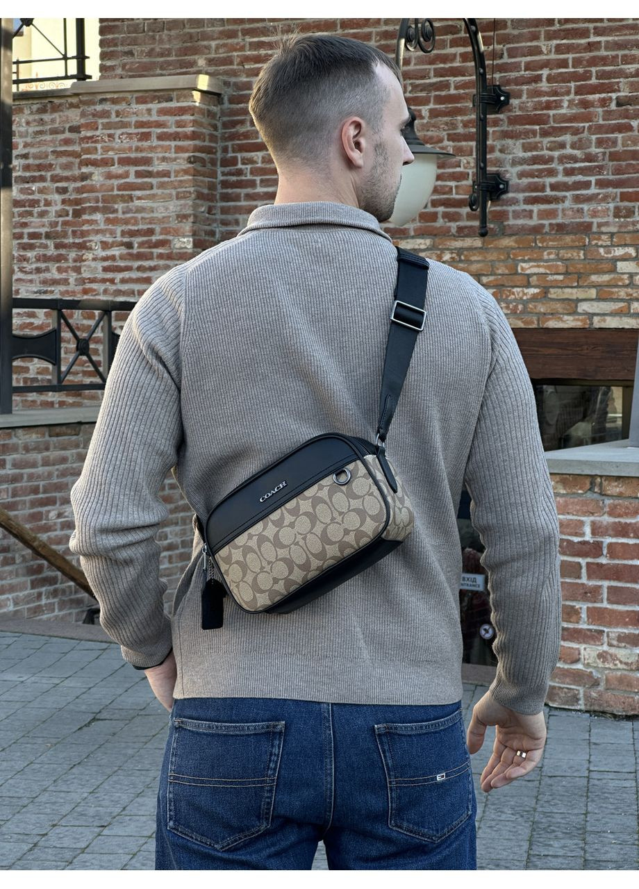 Мужская сумка Graham Crossbody In Signature Canvas Sand No Brand (355478892)