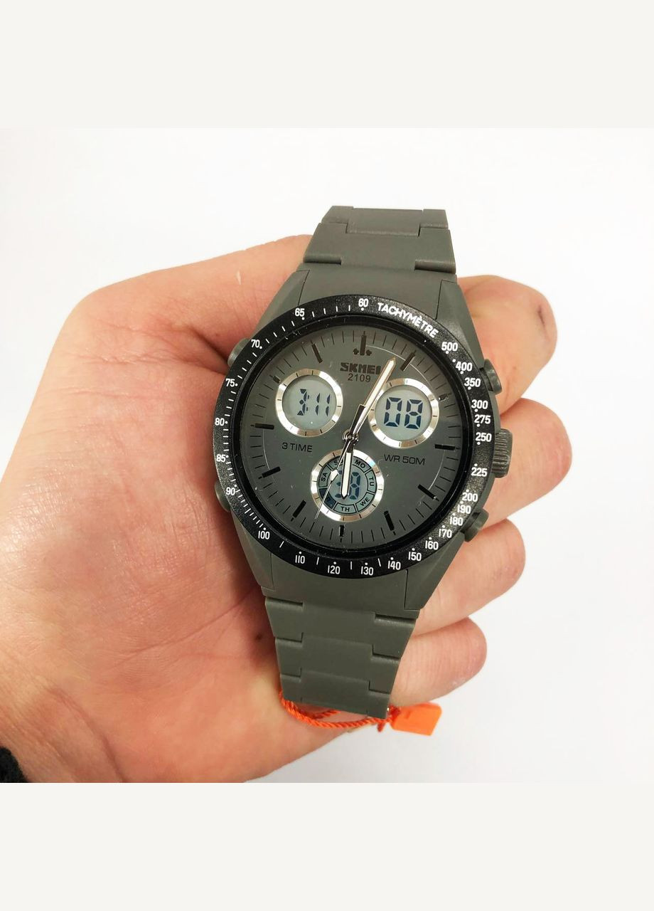 Годинник наручний чоловічий SKMEI 2109GY, армійський годинник протиударний, оригінальний чоловічий годинник No Brand (359474667)