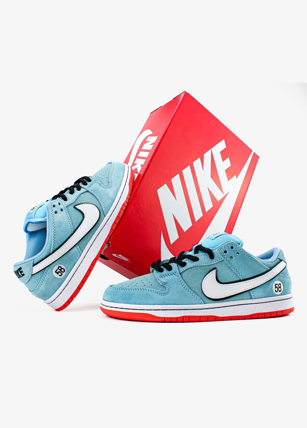 Голубые всесезонные кроссовки мужские и женские nike sb dunike low gulf blue | найк сб данк низкие голубые No Brand