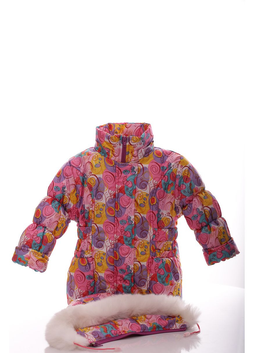 Рожевий зимній комбінезон на синтепоні для дівчинки класика галактика рожева 86 см (28133) BABYKROHA