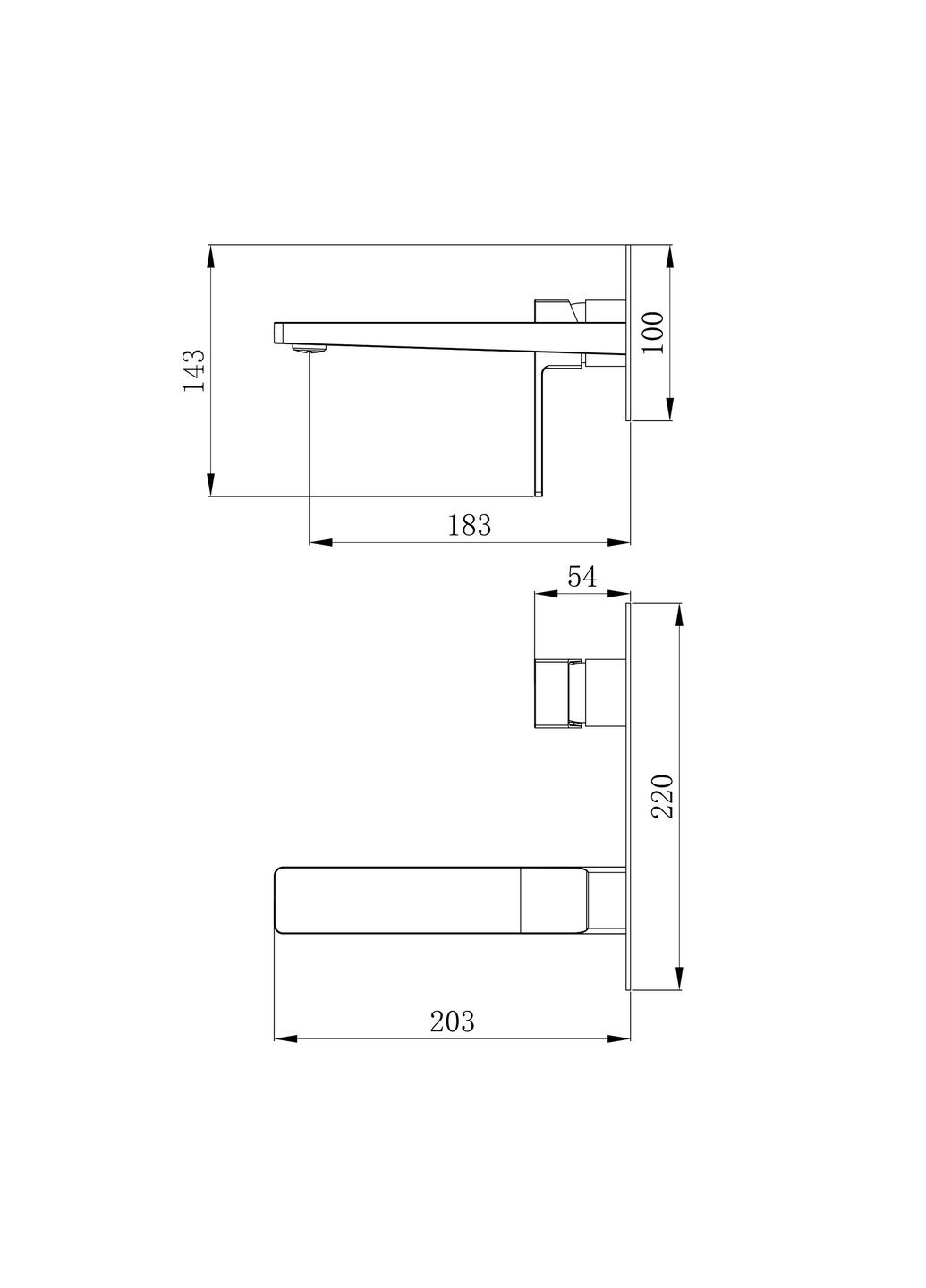Смеситель для раковины Gemini скрытого монтажа QTGEM273GMB45695 Gunmetal Black PVD Qtap (322069718)
